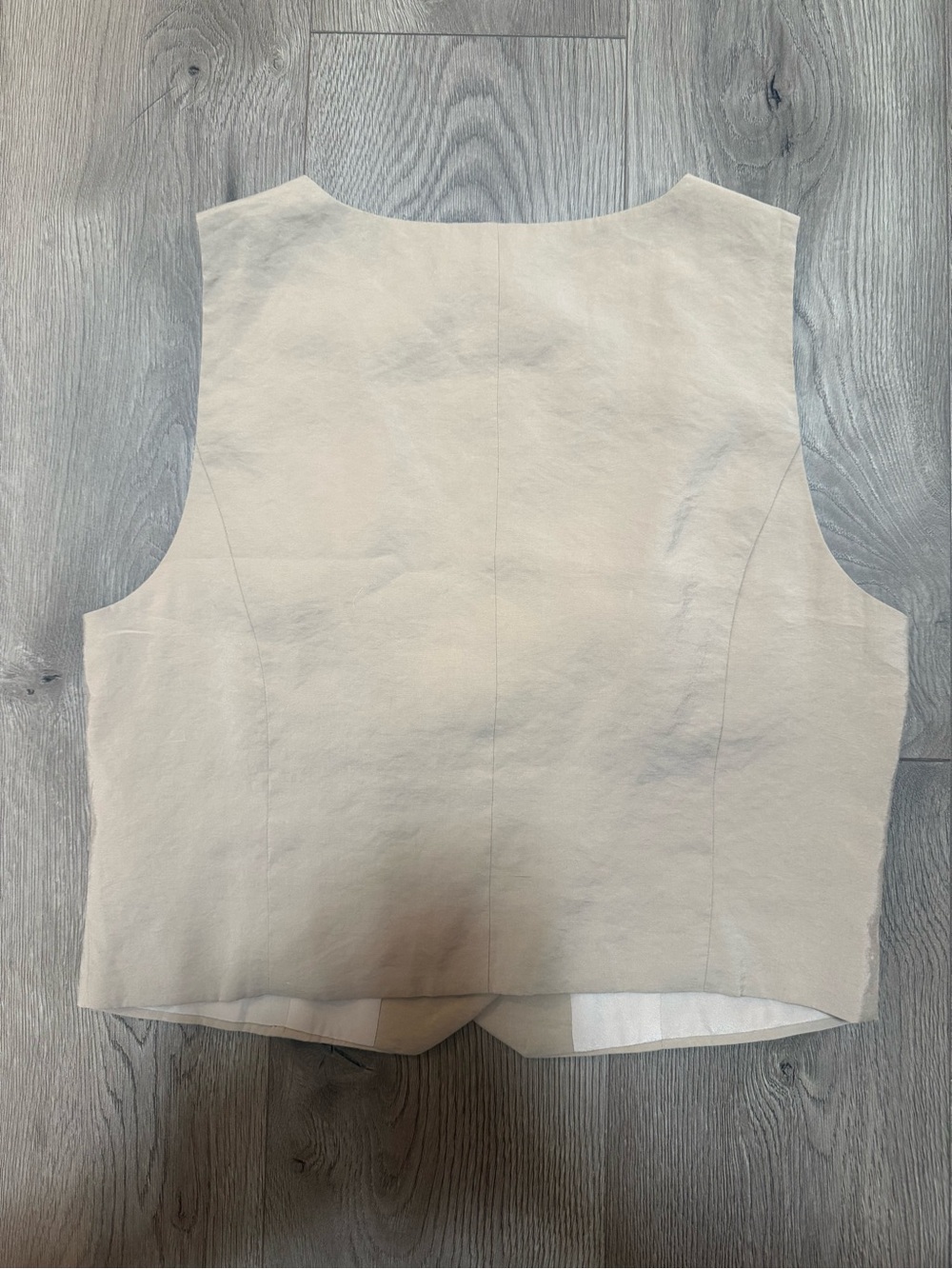 Madewell NWT Beige Tailored Button Front Vest Size 12 - Picture 3 of 6
